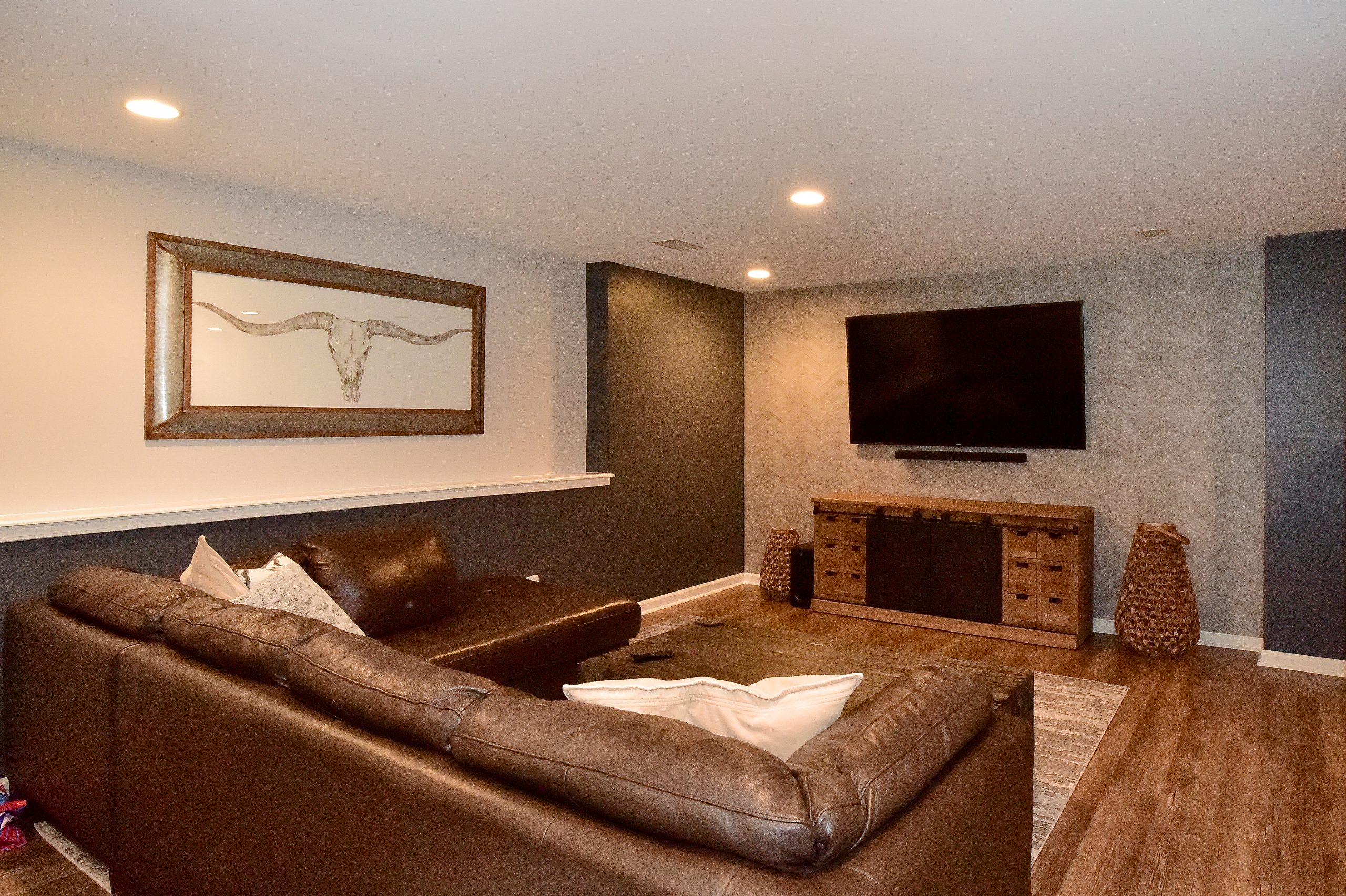 Basement finish project by Elite Basements and Remodeling